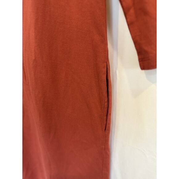 Garnet Hill Casual Boat Neck Shift Dress Size 6 Rust Minimalist Organic Cotton - Picture 10 of 10